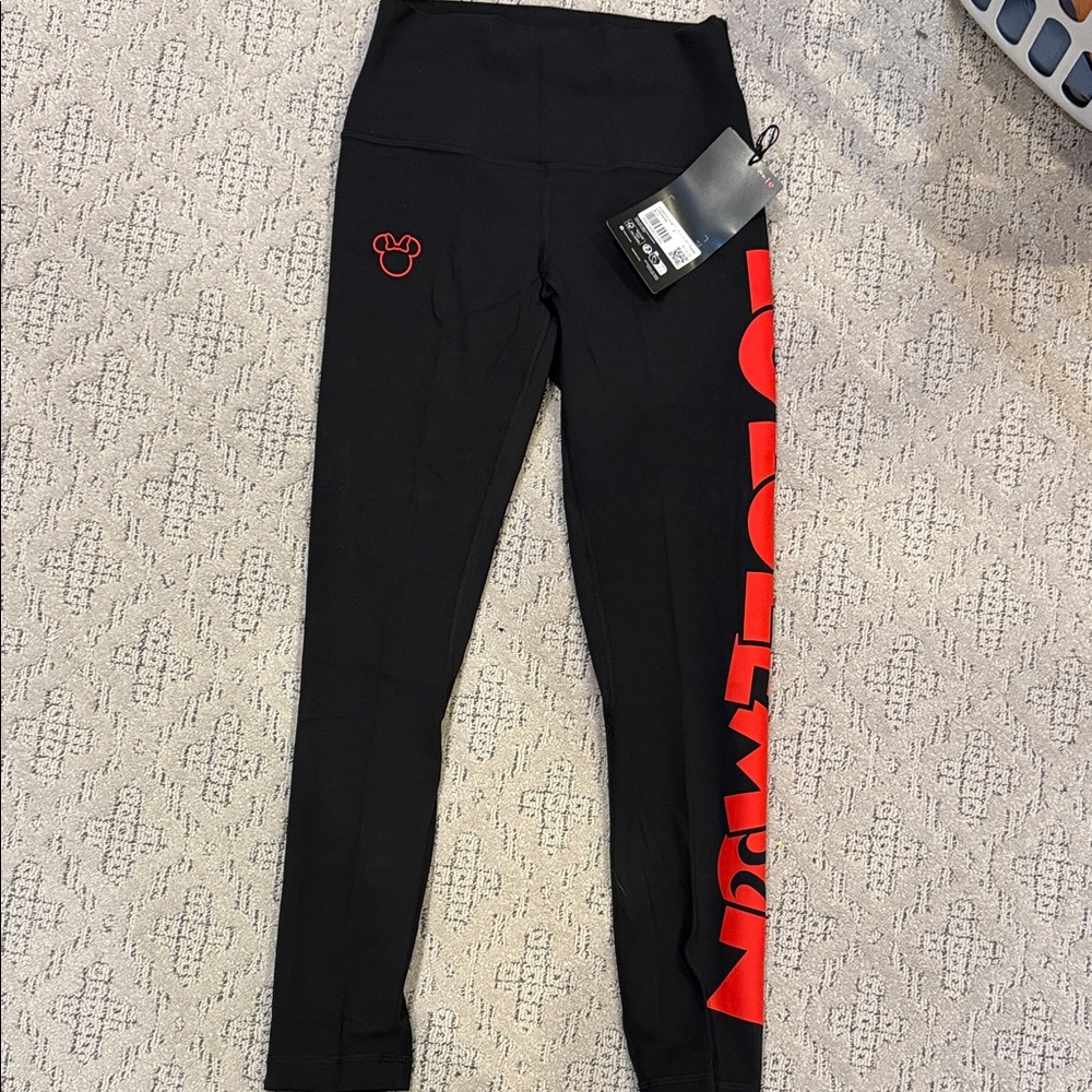 Lululemon Align High-Rise 25-inch size 4 Disney Black Leggings with Red Accents - Picture 1 of 3